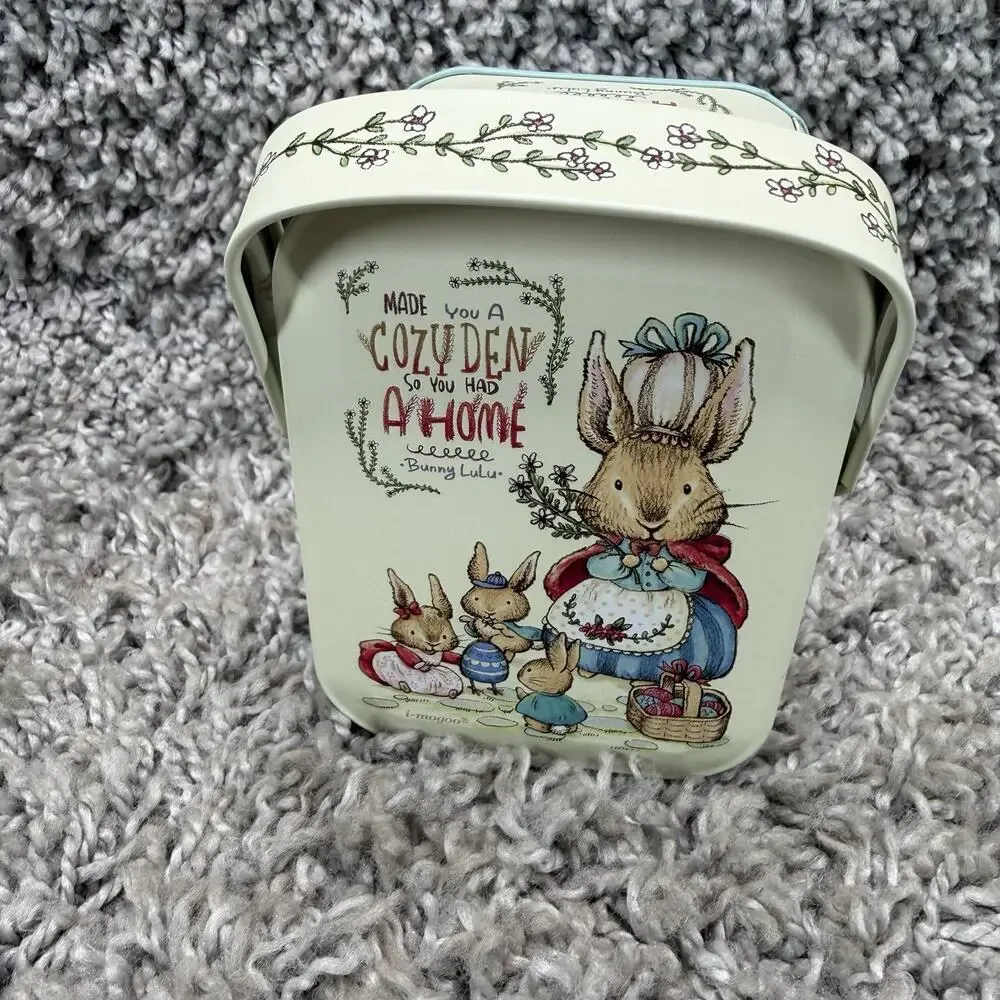 Bunny Lulu Keychain With Tin Bunny Keychain Rabbit Fur Soft Gray Black Brand New